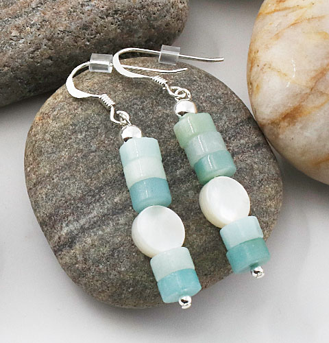 Amazonite-and-Mother-of-Pearl-Earrings Amazonite-and-Mother-of-Pearl-Earrings