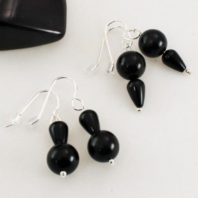 Black-Agate-Bead-Earrings