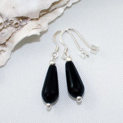 Black-Agate-Peardrop-Earrings#