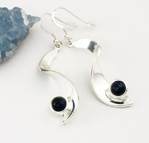 Blue-Goldstone-Drop-Earrings Blue-Goldstone-Drop-Earrings
