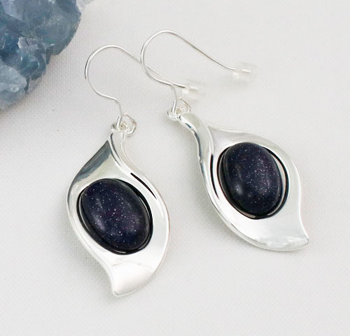 Blue-Goldstone-Leaf-Earrings Blue-Goldstone-Leaf-Earrings