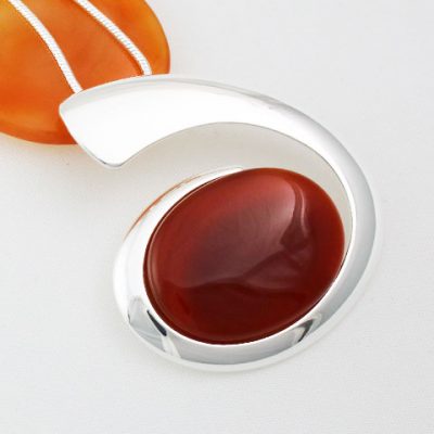 Carnelian-Large Swirl Pendant