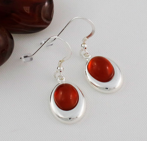 Carnelian-Offset-Oval-Earrings Carnelian-Offset-Oval-Earrings