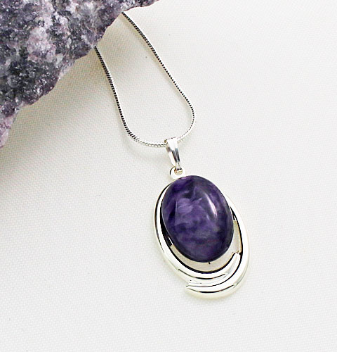 Charoite-Wrapped-Mount-Pendant-# Charoite-Wrapped-Mount-Pendant-#
