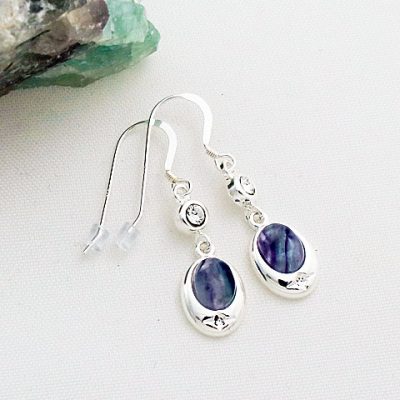Fluorite-Crystal-Accent-Earrings