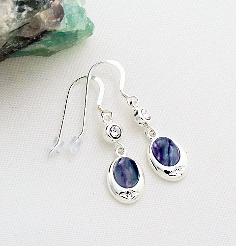 Fluorite-Crystal-Accent-Earrings Fluorite-Crystal-Accent-Earrings
