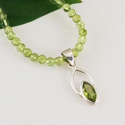 Peridot-Bead-and-Drop-Necklace