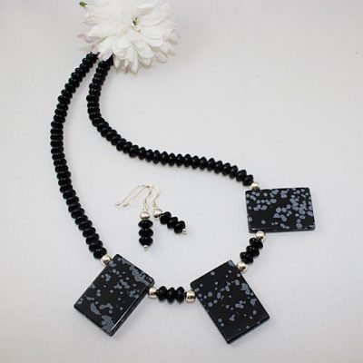 Snowflake Obsidian and Black Agate