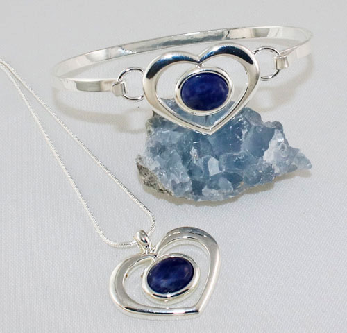 Sodalite-Heart-Pendant and Bangle- Sodalite-Heart-Pendant and Bangle-