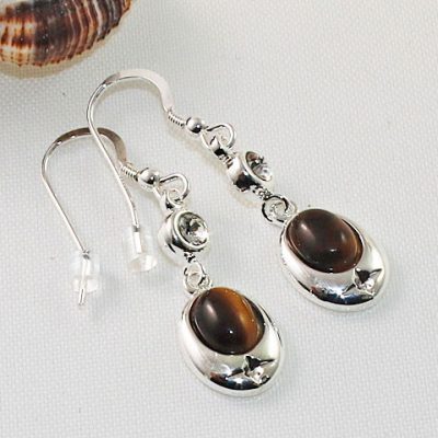 Tigers-Eye-Crystal-Accent-Earrings