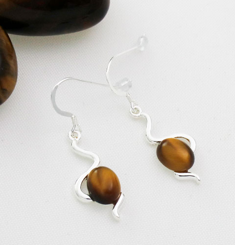 Tiger's-Eye-Wiggle-Earrings Tiger's-Eye-Wiggle-Earrings